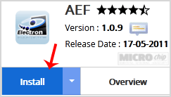 AEF install button