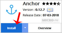 Anchor install button