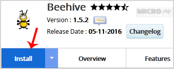 Beehive install button