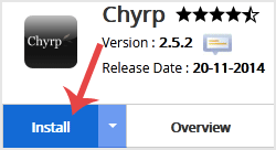 Chyrp install button