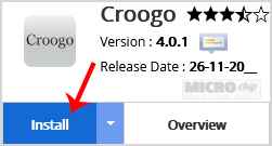 Croogo install button