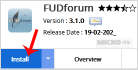 FUDforum install button