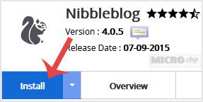 Nibbleblog install button