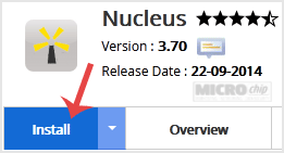 Nucleus install button