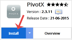 PivotX install button