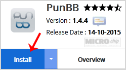 PunBB install button