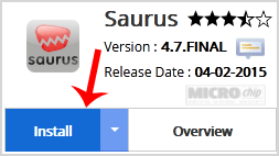 Saurus install button
