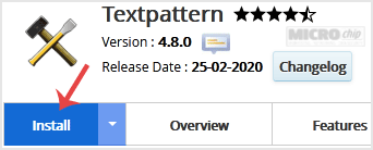 Textpattern install button