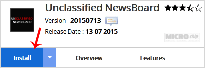 UnclassifiedNewsBoard install button