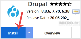 drupal install button