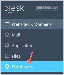 plesk database menu