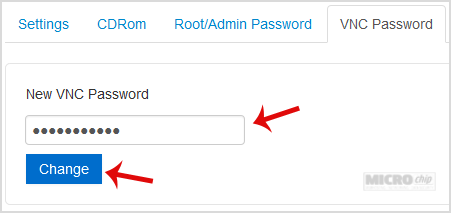 solusvm vnc password change