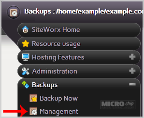 backup restore option