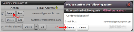 delete email address