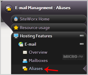 email aliases option
