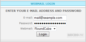 webmail page