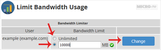 whm reseller limit bandwidth modify