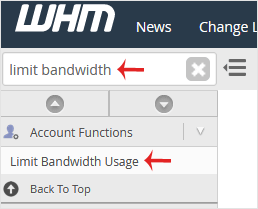 whm reseller limit bandwidth sidebar