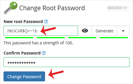whm root password change