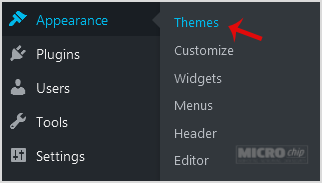 wp dashboard apperance themes