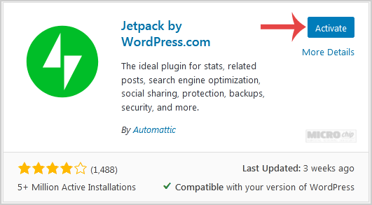 wp plugin install button jetpack activate