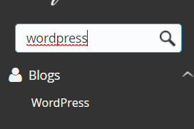look for wordpress in softaculous