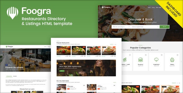 01 foogra restaurants directory listings template. large preview